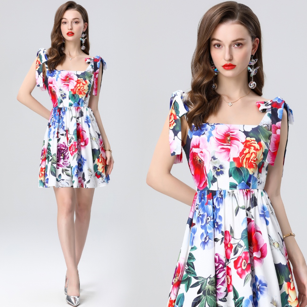 Slim sling T-back temperament catwalk dress for women