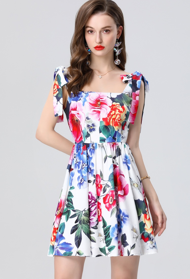 Slim sling T-back temperament catwalk dress for women