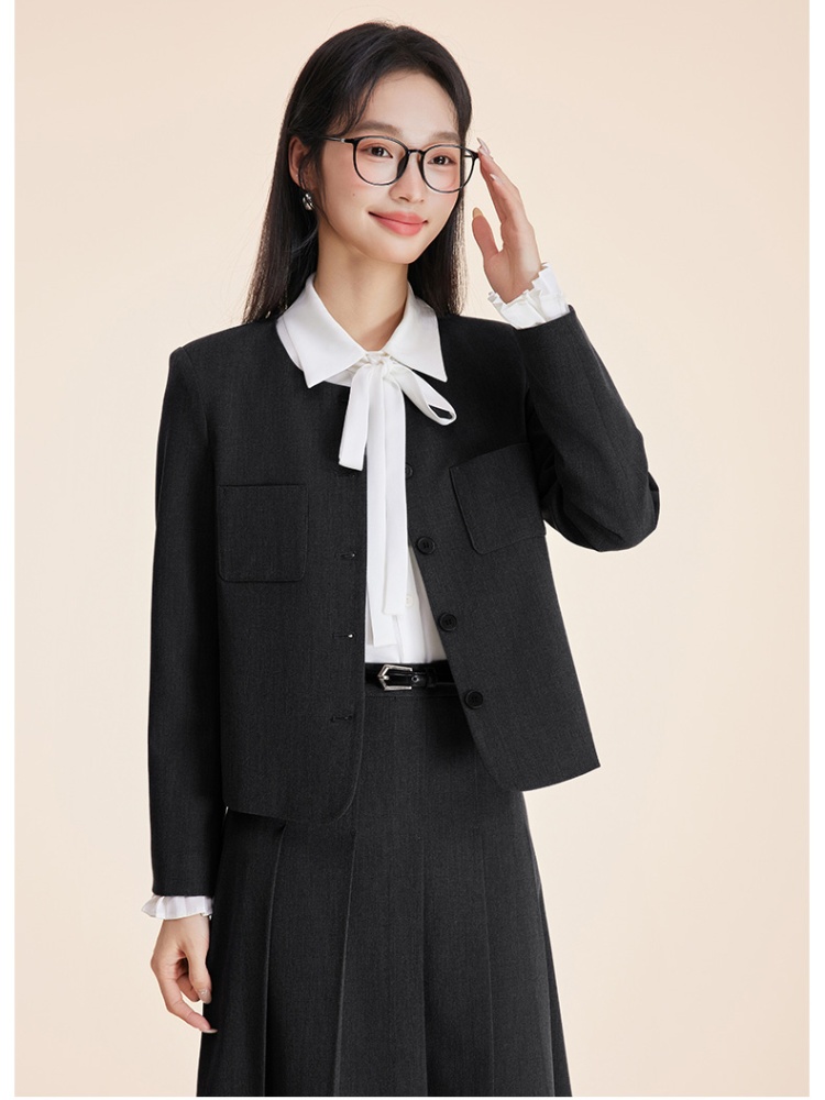 Navy-blue business suit profession coat 2pcs set