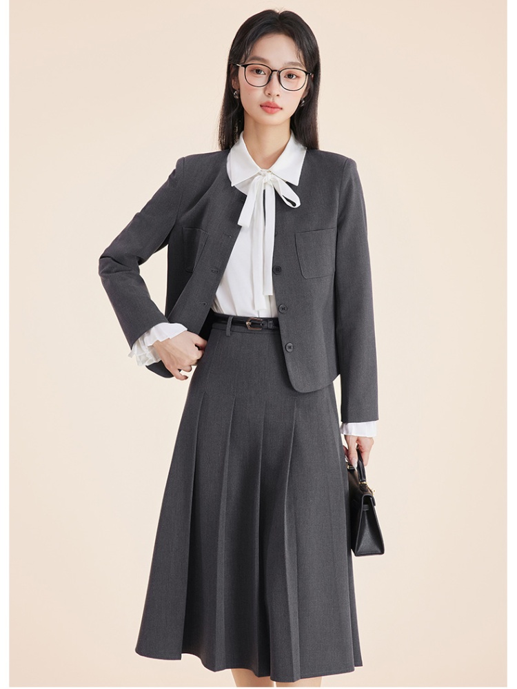 Navy-blue business suit profession coat 2pcs set