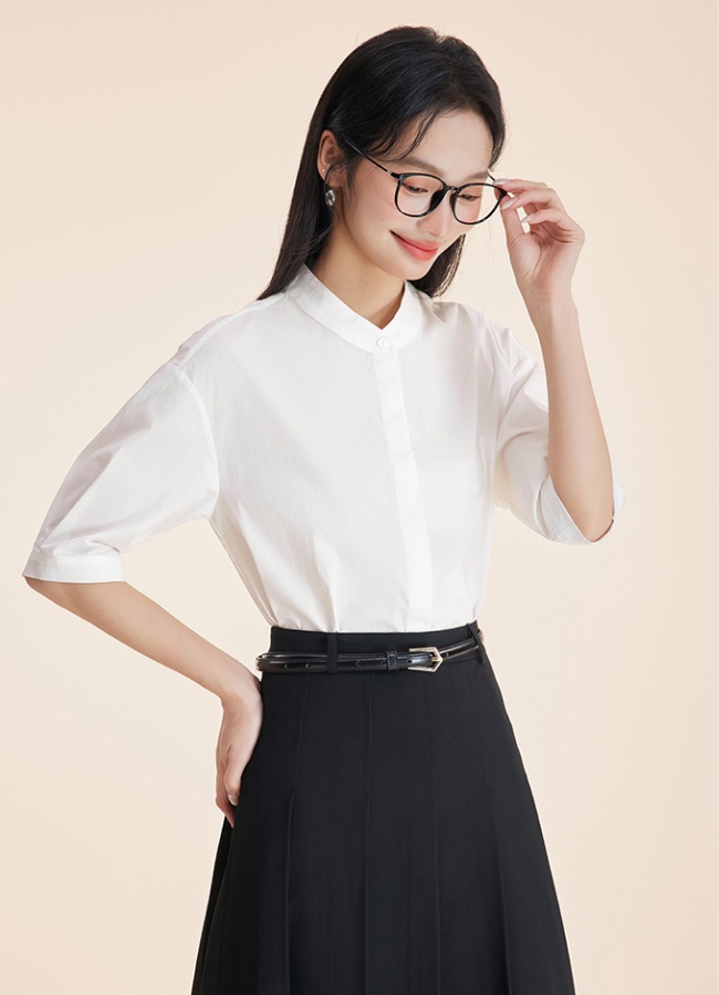 Summer white tops cotton long skirt a set for women