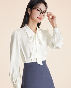 Autumn and winter chiffon profession bow shirt for women