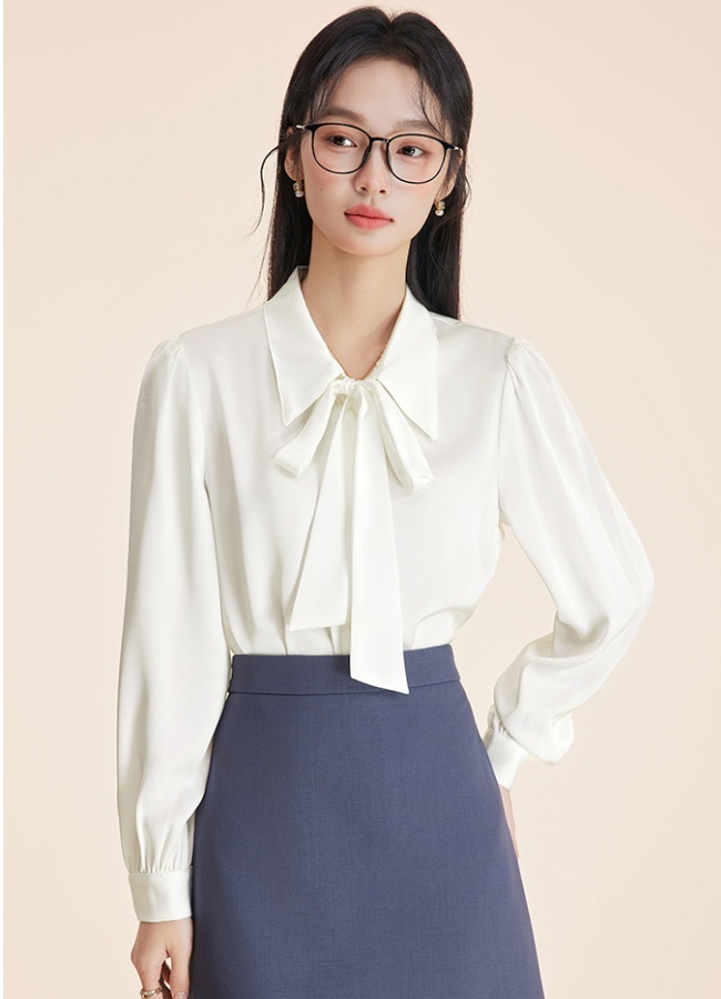 Autumn and winter chiffon profession bow shirt for women