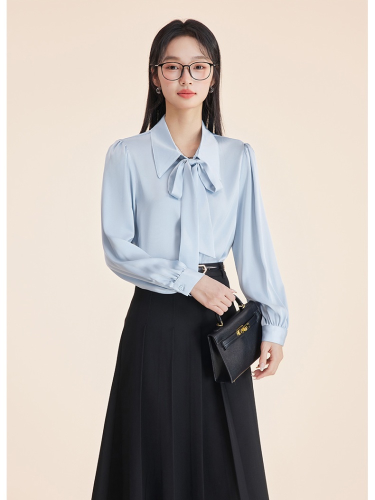 Autumn and winter chiffon profession bow shirt for women