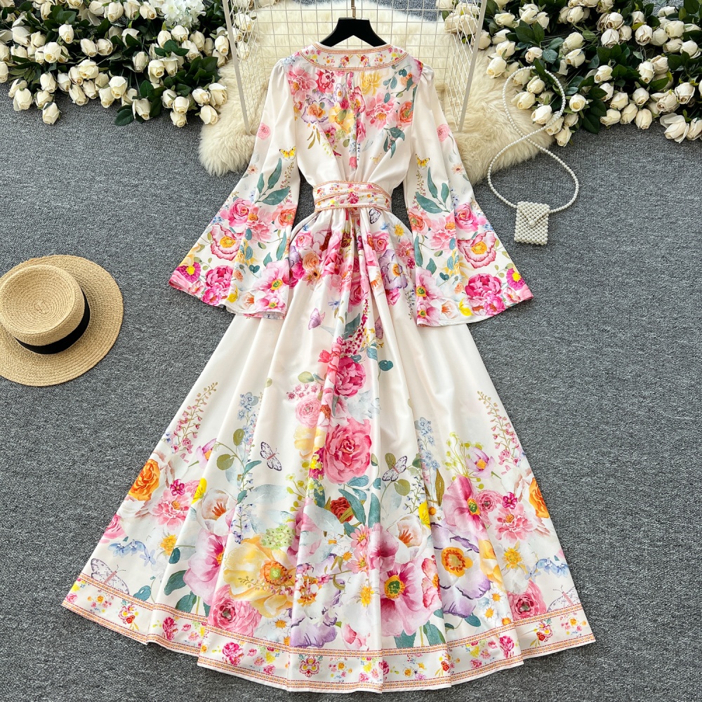 Long formal dress pinched waist dress for women