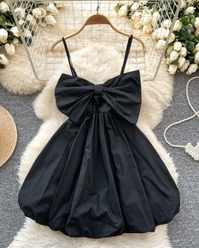 Big bow romantic wrapped chest dress for women