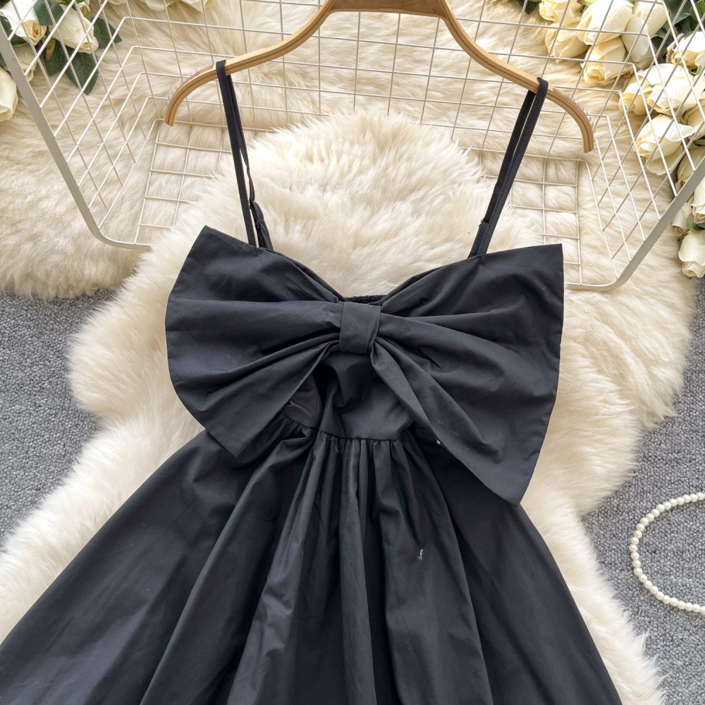 Big bow romantic wrapped chest dress for women