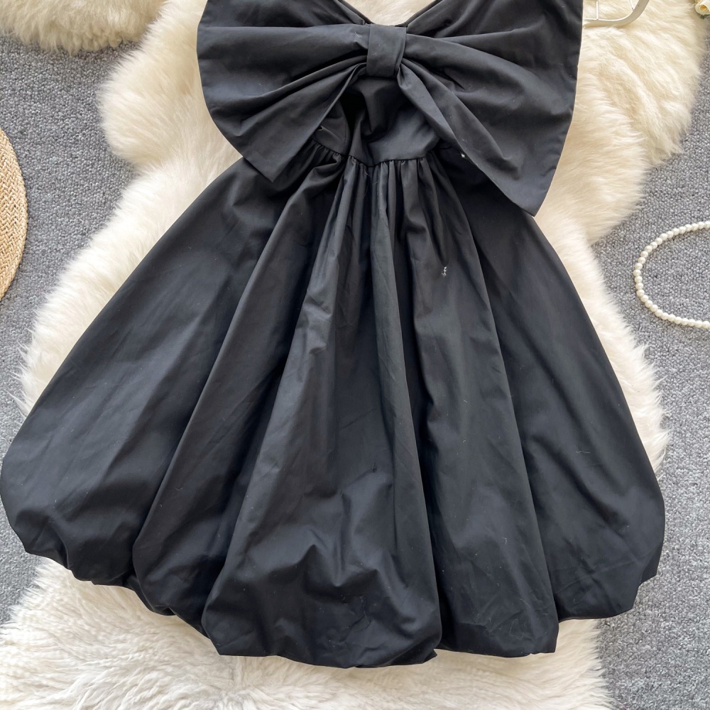 Big bow romantic wrapped chest dress for women