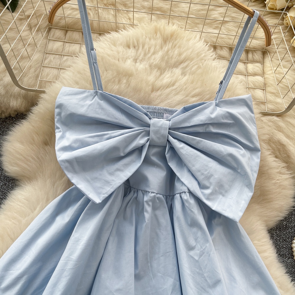 Big bow romantic wrapped chest dress for women