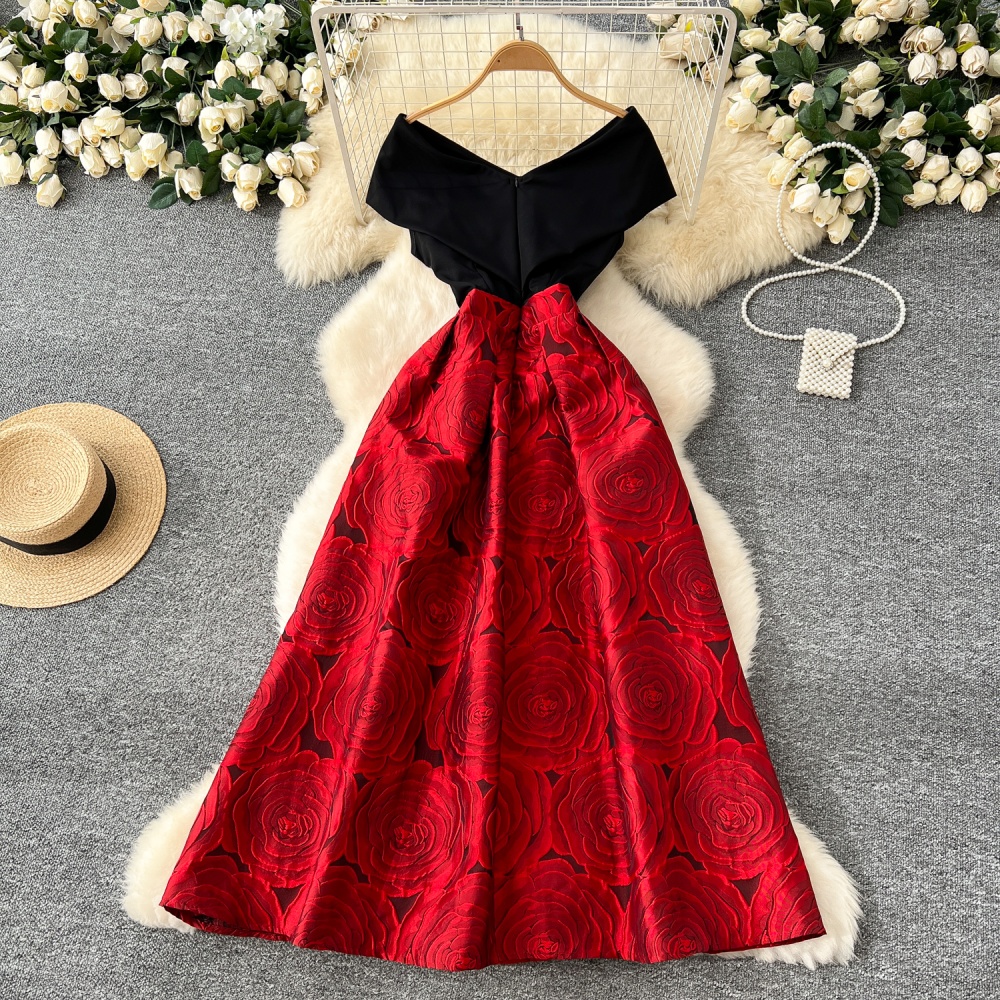 Jacquard dress formal dress for women