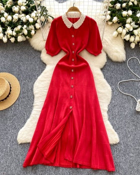 Summer France style dress crimp niche long dress for women