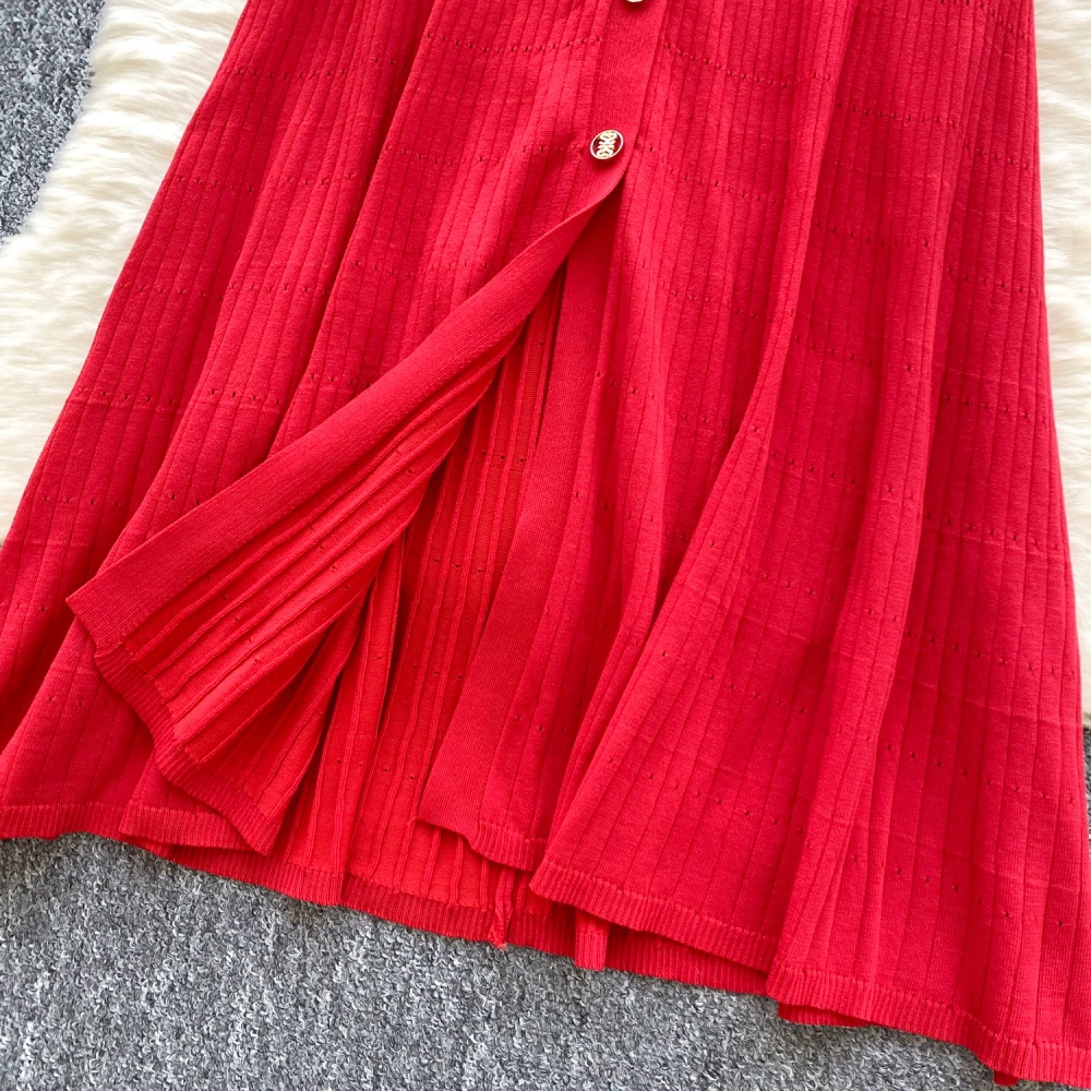 Summer France style dress crimp niche long dress for women