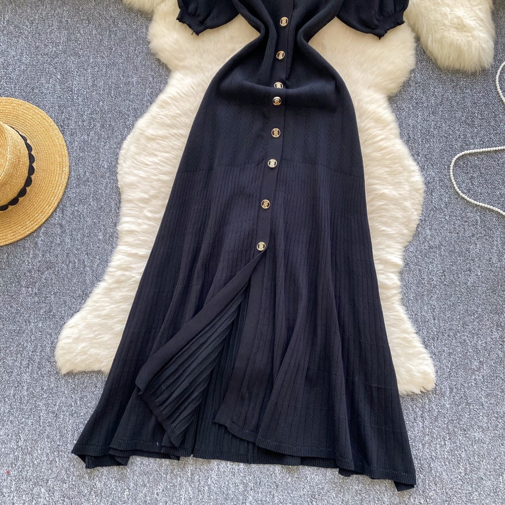 Summer France style dress crimp niche long dress for women