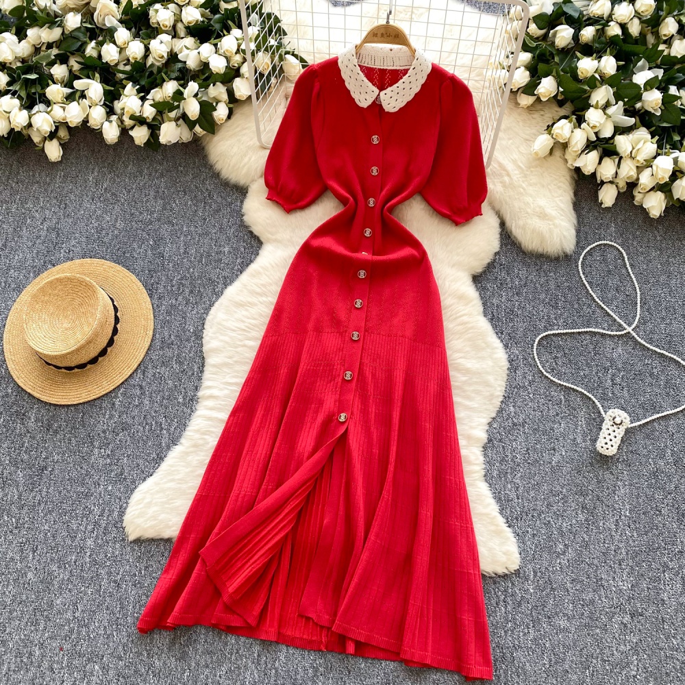 Summer France style dress crimp niche long dress for women