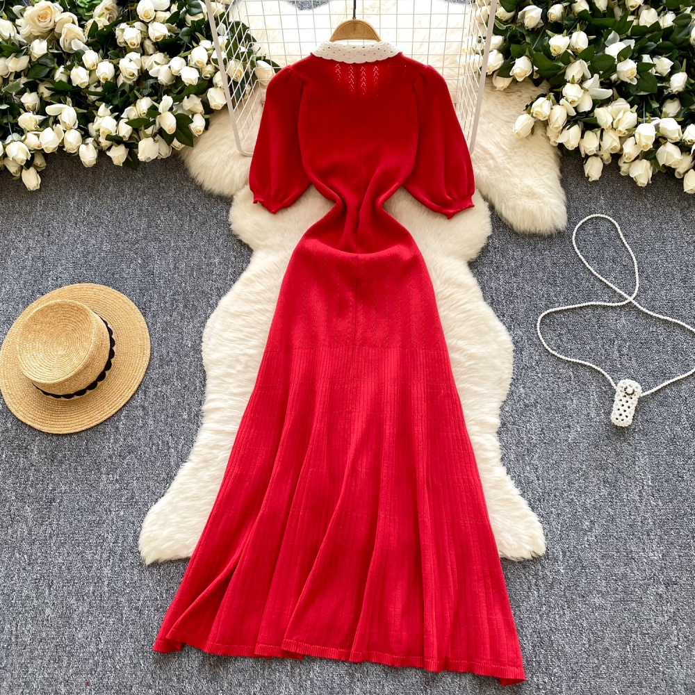 Summer France style dress crimp niche long dress for women