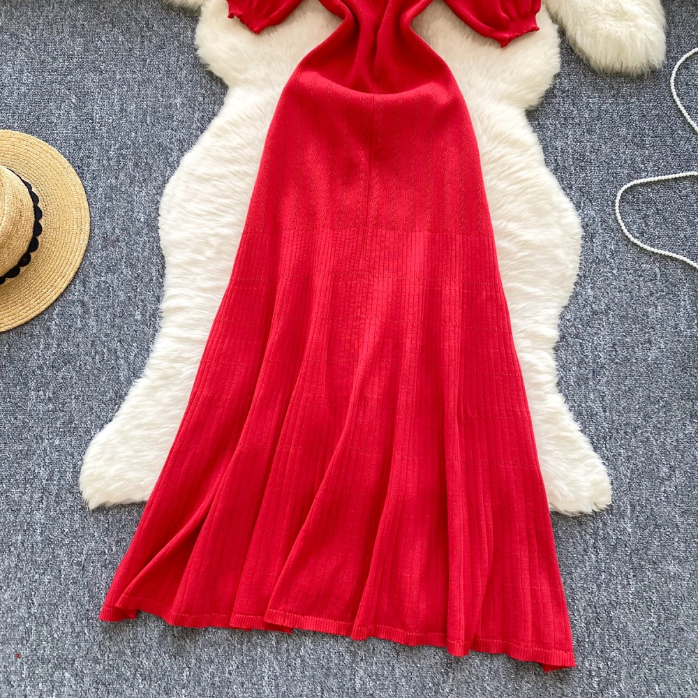 Summer France style dress crimp niche long dress for women