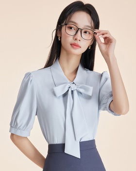 Profession blue chiffon shirt long sleeve tops