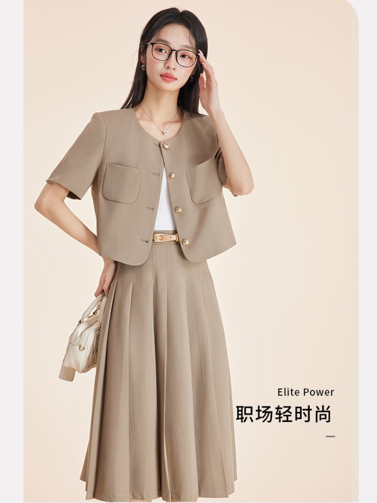 Short sleeve skirt summer business suit 2pcs set