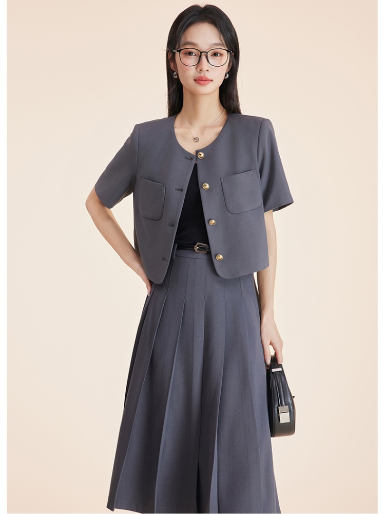 Short sleeve skirt summer business suit 2pcs set