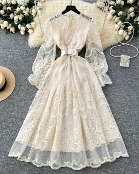 Spring elegant long dress France style slim dress for women