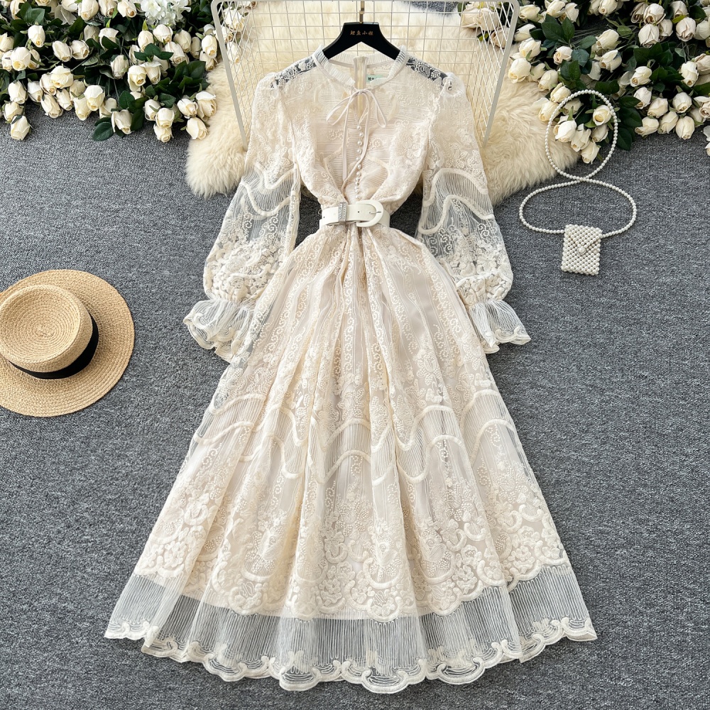 Spring elegant long dress France style slim dress for women