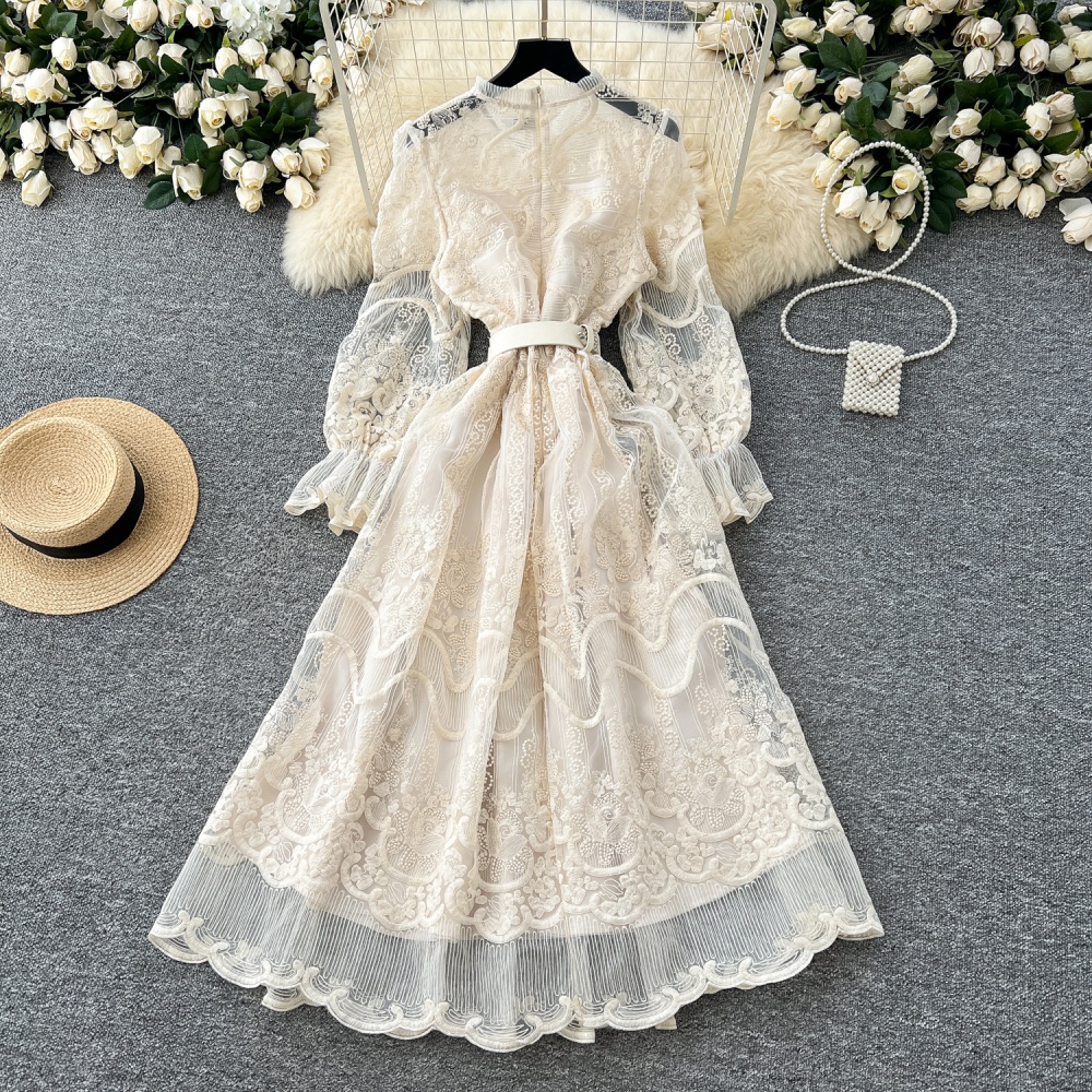 Spring elegant long dress France style slim dress for women