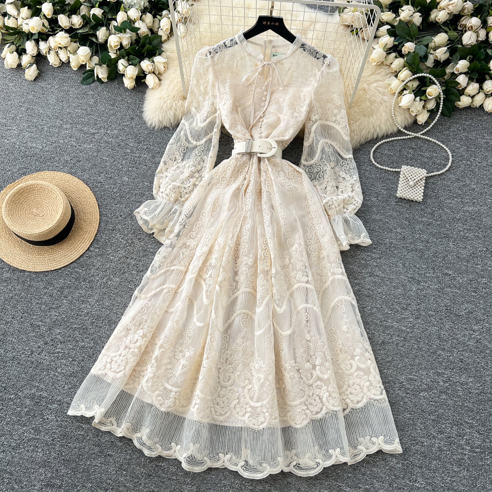 Spring elegant long dress France style slim dress for women