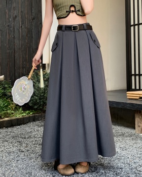 Big skirt pleated business suit slim long skirt