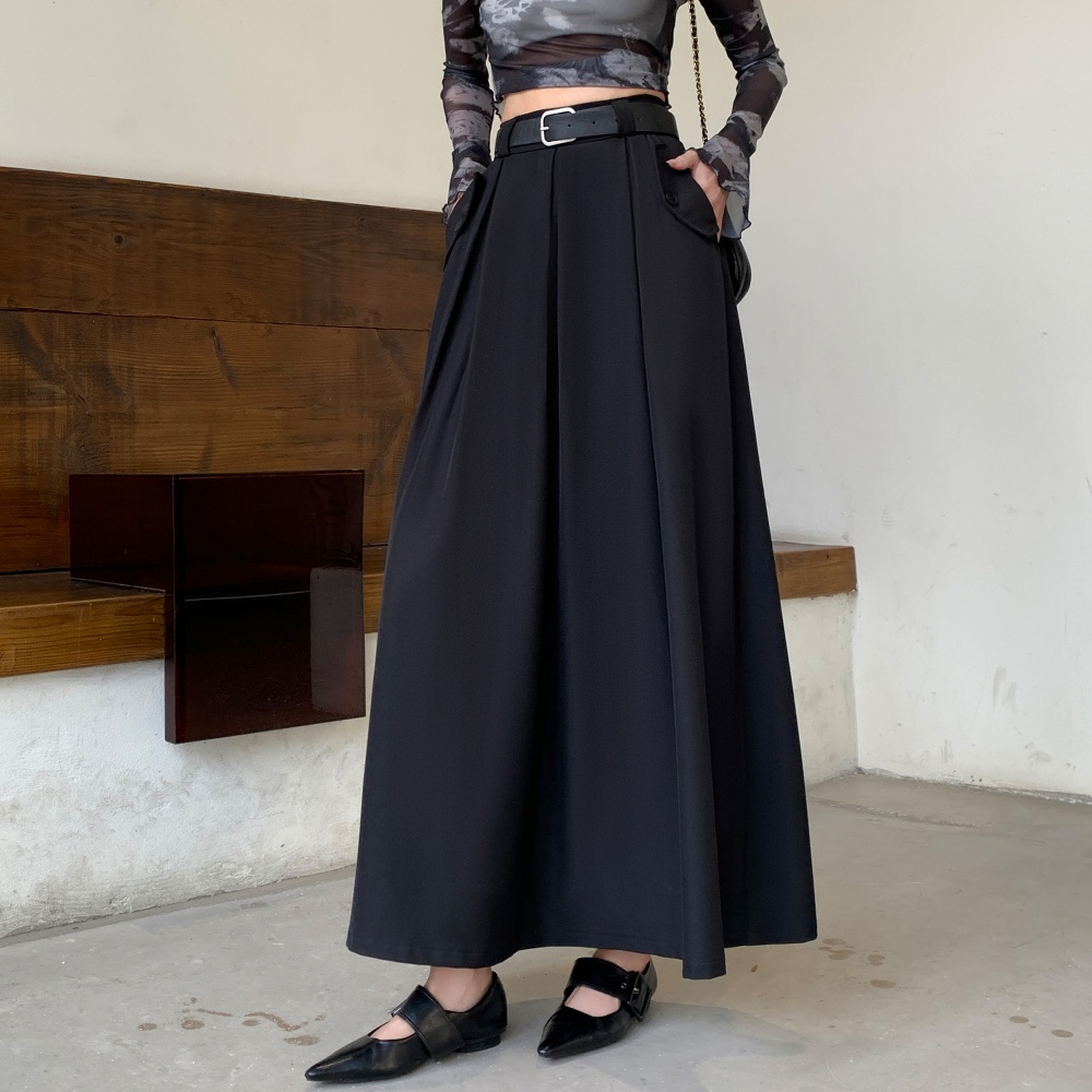 Big skirt pleated business suit slim long skirt