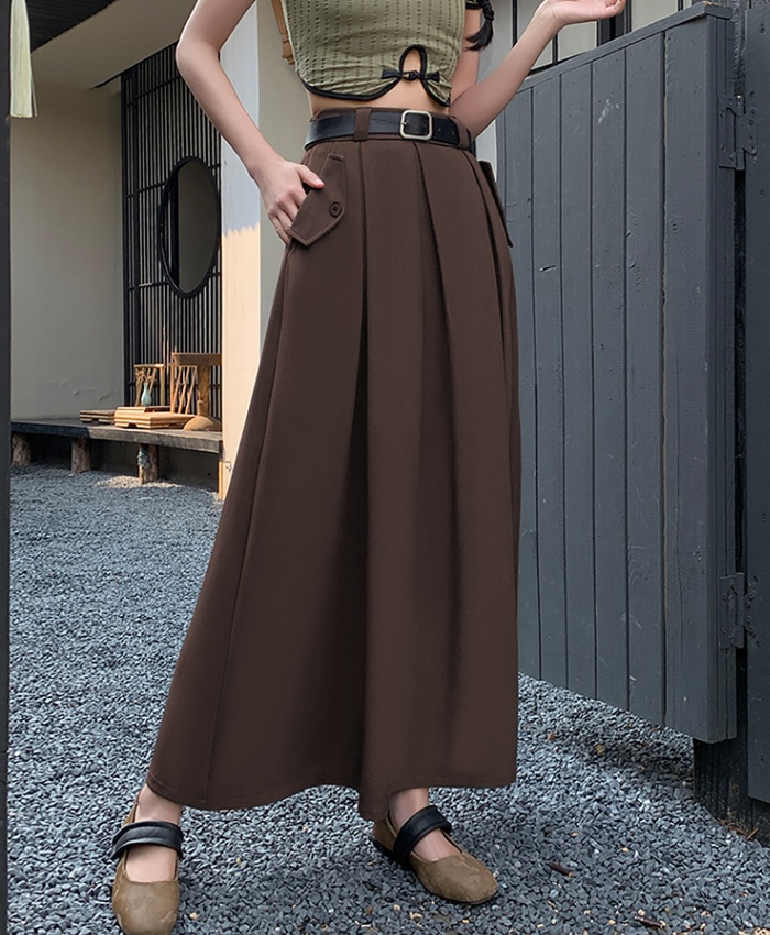 Big skirt pleated business suit slim long skirt