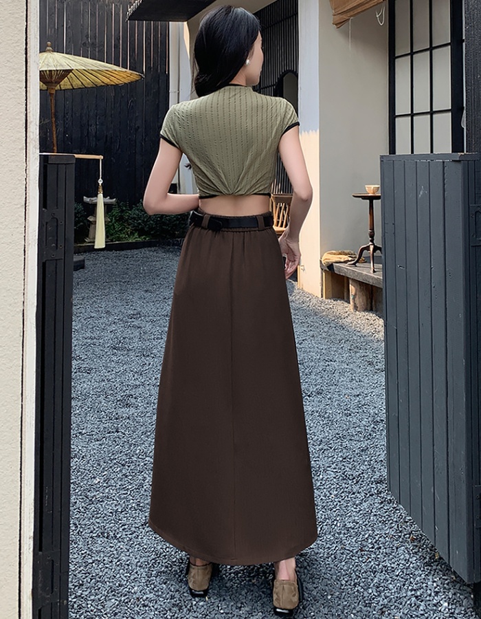 Big skirt pleated business suit slim long skirt