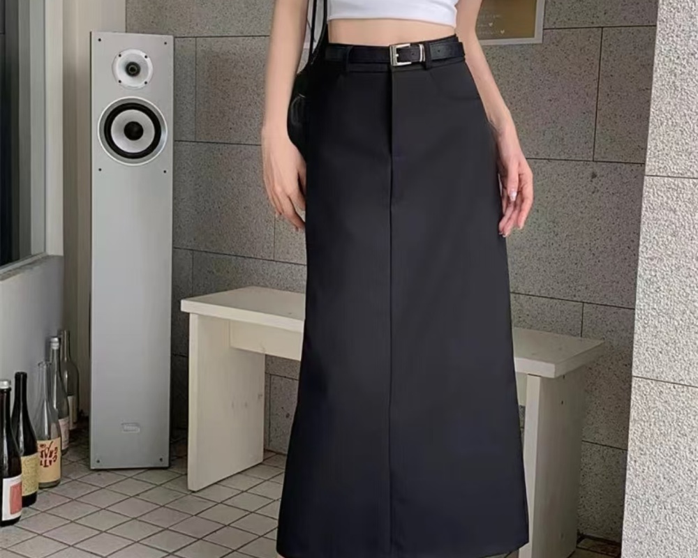 Long loose business suit high waist large yard skirt for women