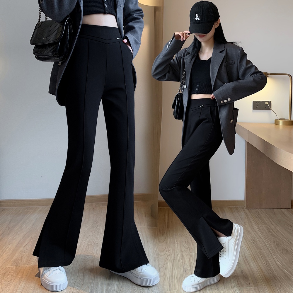 Wide leg mopping Casual slim split pants for women