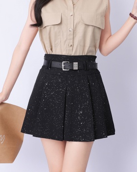 High waist gray short skirt all-match skirt for women