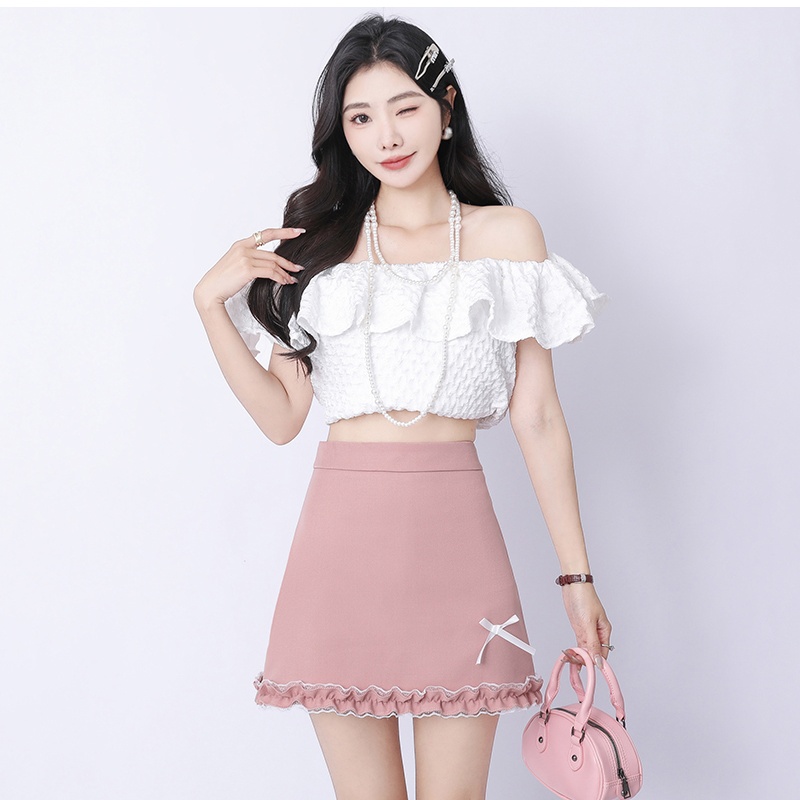 Lace spring and summer skirt slim short skirt for women