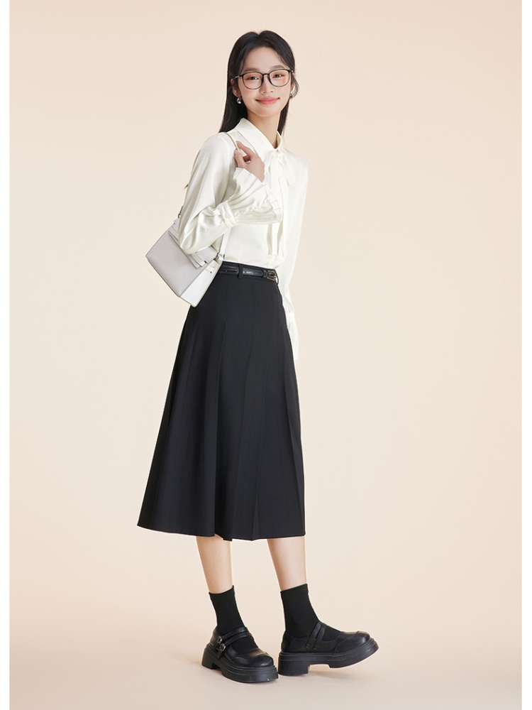 Intellectuality college style shirt slim skirt a set