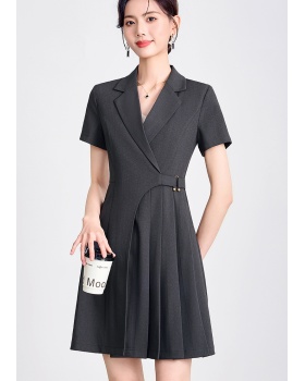 Short sleeve thin dress summer black business suit