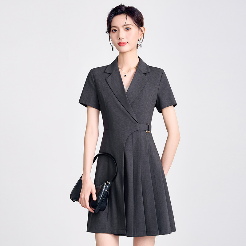 Short sleeve thin dress summer black business suit