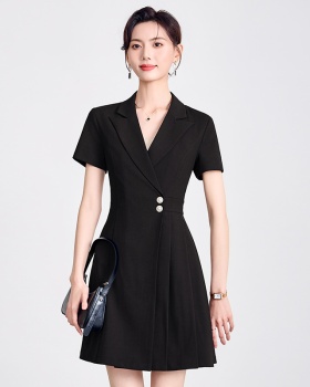 Pleated summer business suit profession dress