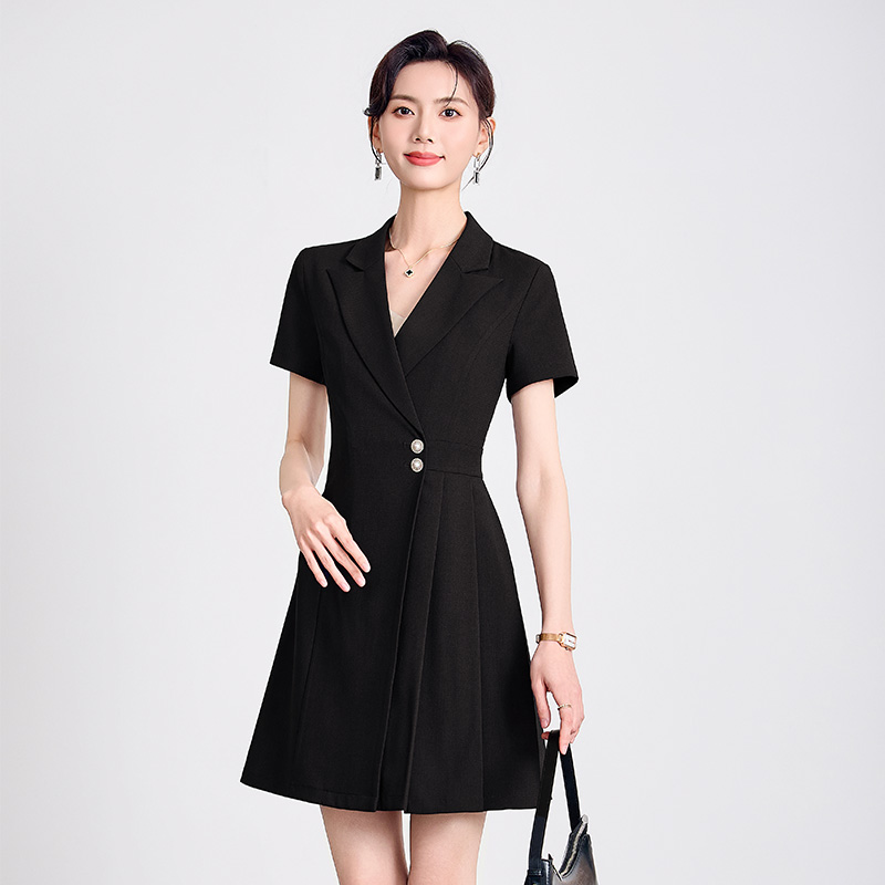 Pleated summer business suit profession dress