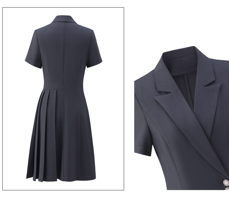 Pleated summer business suit profession dress