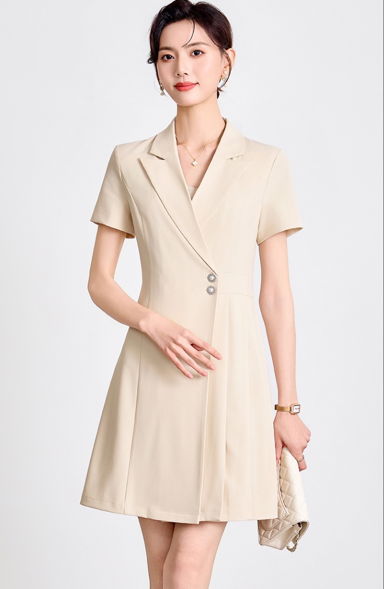 Pleated summer business suit profession dress