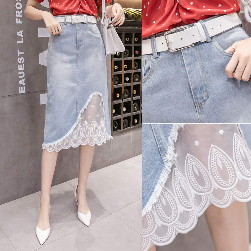 Elegant slim gauze long dress splice lace skirt