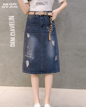 High waist short skirt package hip denim skirt for women