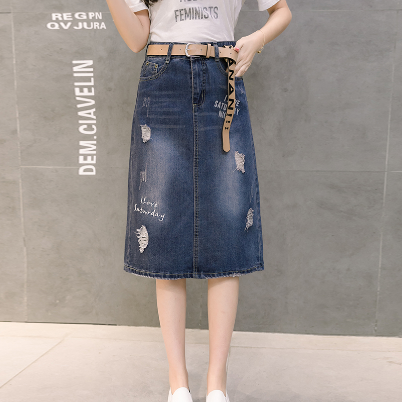 High waist short skirt package hip denim skirt for women