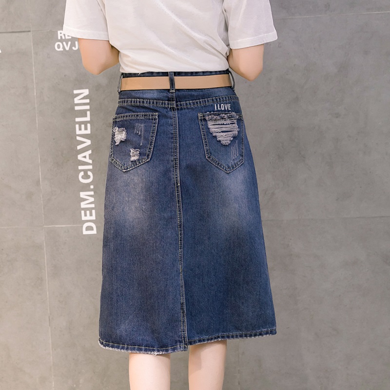 High waist short skirt package hip denim skirt for women