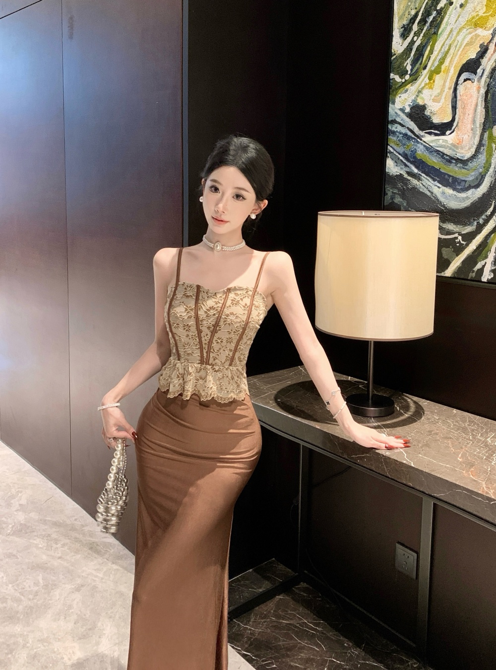 Sexy summer dress slim package hip long dress