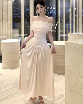 Enticement long dress pinched waist dress for women