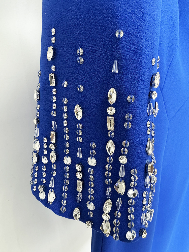 Rhinestone V-neck beading fashion knee dress