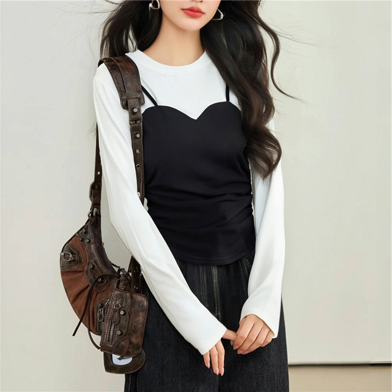 Korean style T-shirt Western style tops for women